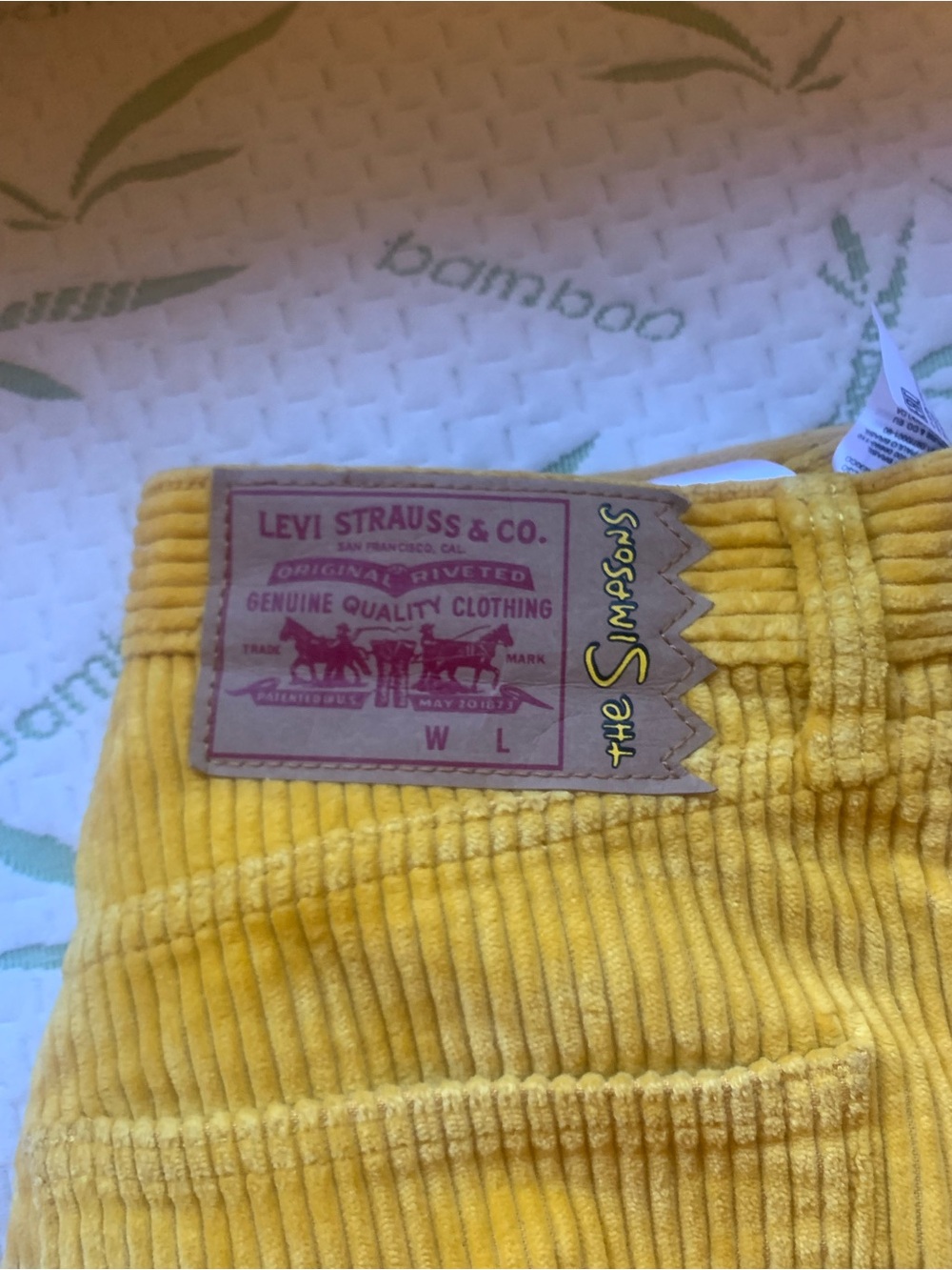 Levi's The Simpsons Yellow Corduroy Pants